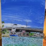 Pacific coast Newport Beach bridge 11x14